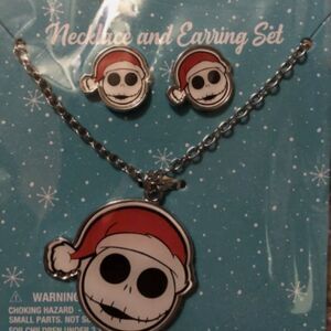 NWT Claire's Disney Nightmare before Christmas Jack Skeleton Necklace & Earrings